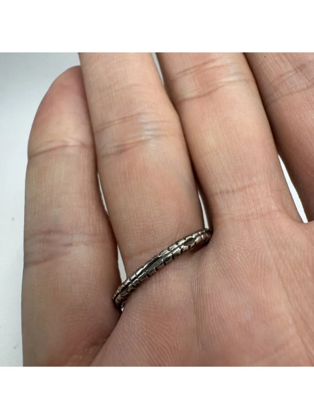 Solid Sterling Silver 925 Large Textured Band 2.5mm Width Ring Size 11
